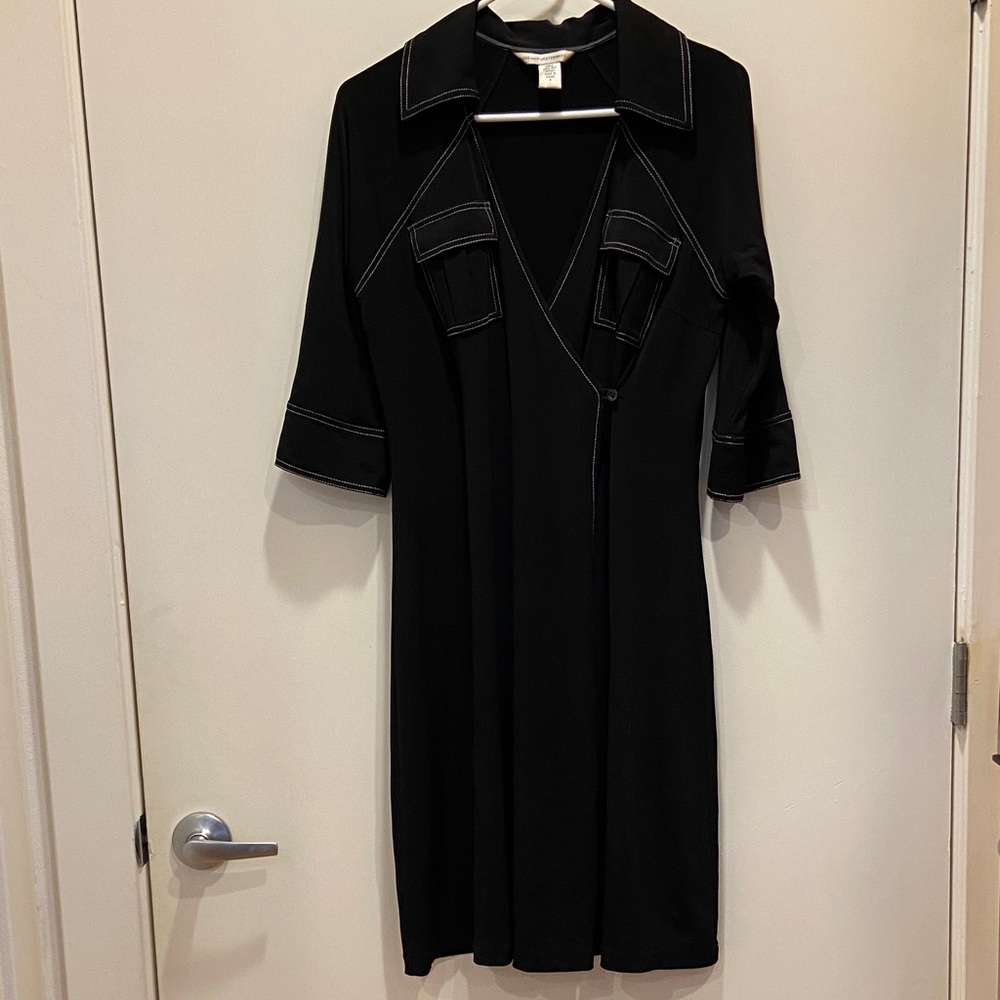 Diane Von Furstenberg “Vintage” Black Silk Wrap Dress